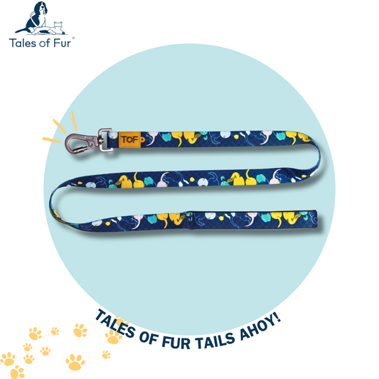 Tales of Fur Tails Ahoy! Premium carabiner leash with padded handle Small