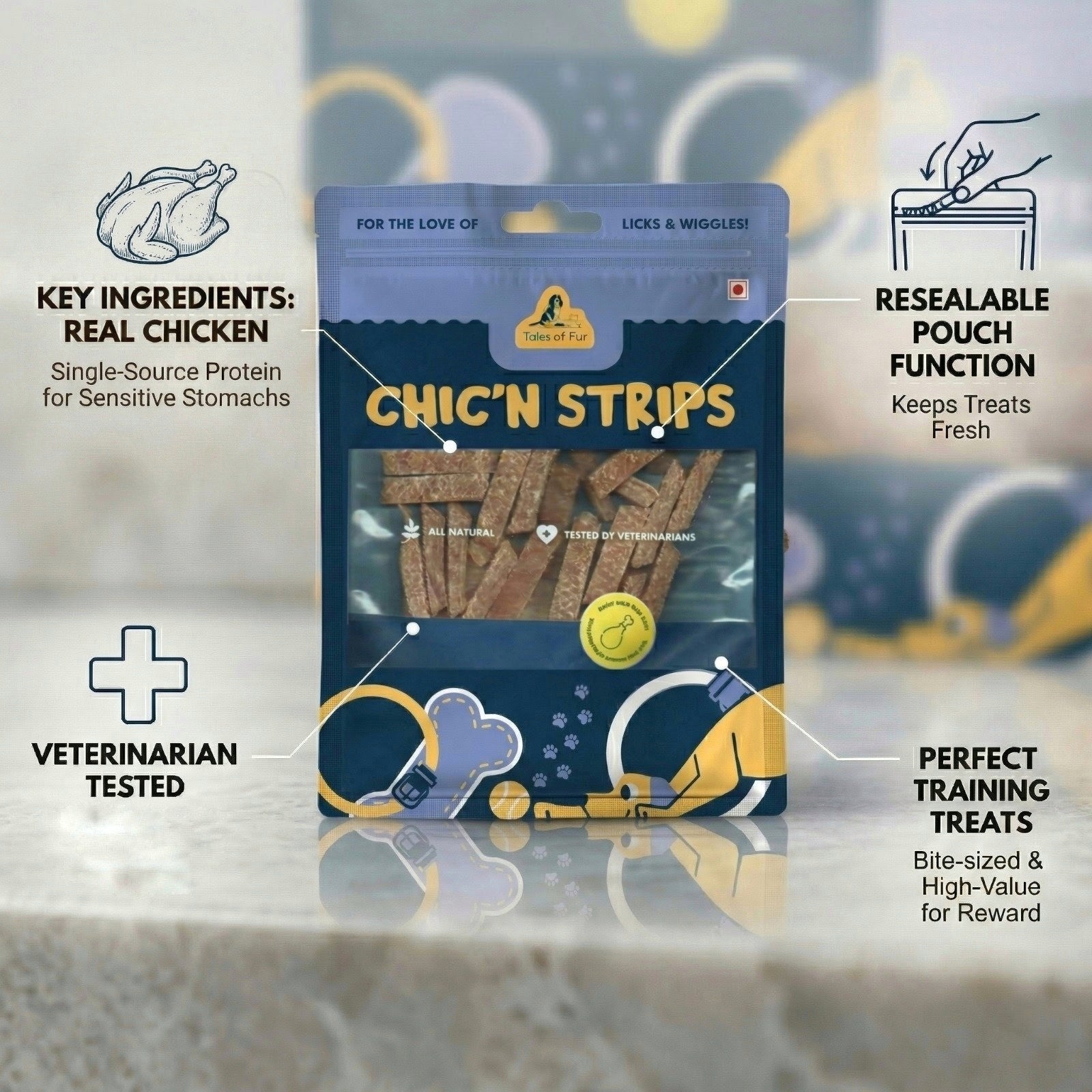 Tales of Fur Chic'n Strips - Natural Pet Treats - Tales Of Fur