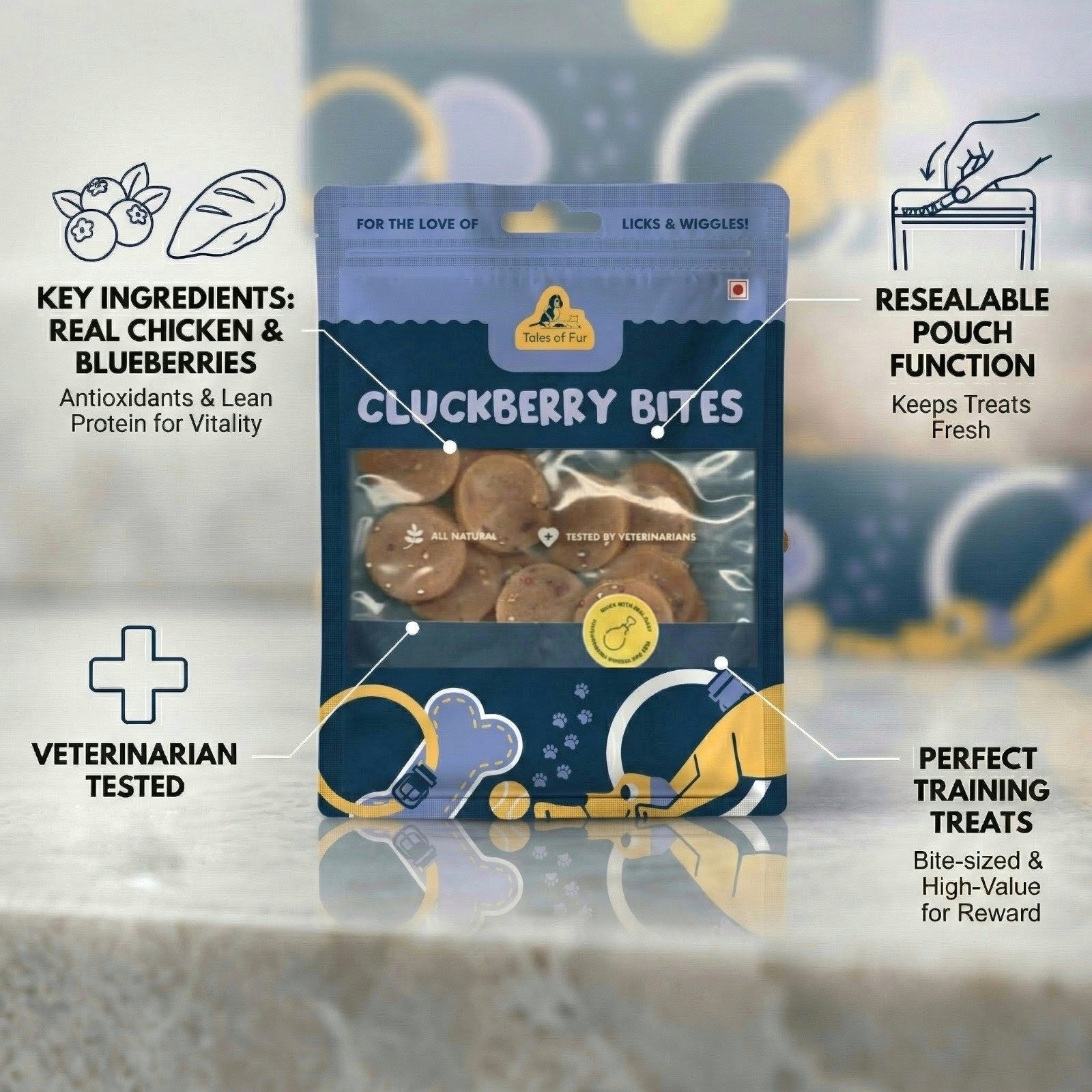 Tales of Fur Cluckberry Bites - Natural Pet Treats - Tales Of Fur